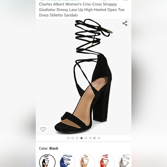 Charles Albert heels ☆ Size 7 ☆ Up the leg Straps ☆ Stilettos ☆ Black  Brand New - Picture 13 of 15